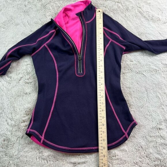 Lululemon Womens Size 4 Reversible Run U Turn Pullover 1/2 Zip Jacket Pink Purpl - Picture 8 of 12